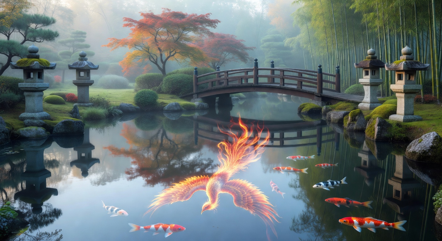 池に映る鳳凰